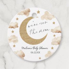 Etiquetas Para Recuerdos We're Over The Moon Boho Celestial Baby Shower