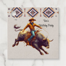 Western Cowboy Bull Rider Aztec Birday Party