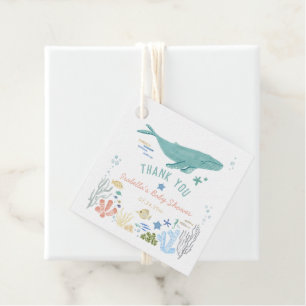 Etiquetas Para Recuerdos Whale Under the Sea Baby Shower Gracias