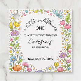 Etiquetas Para Recuerdos Whimsical Colorful Little Wildflower 1st Birthday 