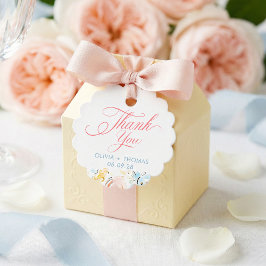 Etiquetas Para Recuerdos Whimsical Elegant Pastel Flowers Wedding Thank You
