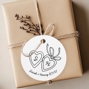 Etiquetas Para Recuerdos Whimsical Heart Locket Doodle Sketch PERSONALIZADO