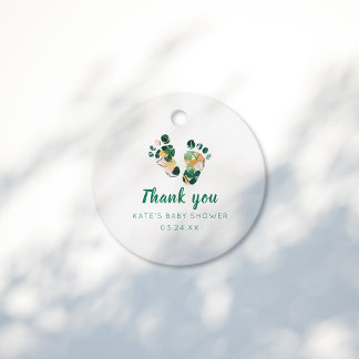 Etiquetas Para Recuerdos Whimsical Irish Lucky Green Shamrock Baby Shower