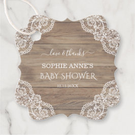Etiquetas Para Recuerdos Whimsical Vintage Lace Old Barn Baby Shower Favor