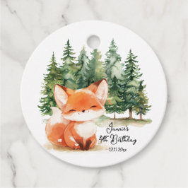 Etiquetas Para Recuerdos Whimsical Woodland Baby Fox 4º cumpleaños
