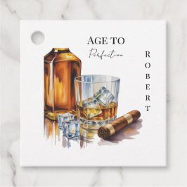 Etiquetas Para Recuerdos Whiskey and Cigar Men’s Birthday Party