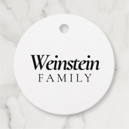 Etiquetas Para Recuerdos White Classic Family Name Purim