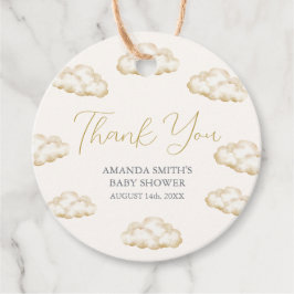 Etiquetas Para Recuerdos White Ivory Heaven Sent Cute Baby Shower Thank You