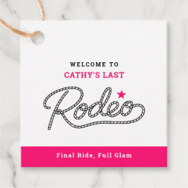 Etiquetas Para Recuerdos White Pink Last Rodeo Bachelorette Party
