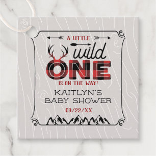 Etiquetas Para Recuerdos Wild One Boys Rustic Plaid Lumberjack Baby Shower
