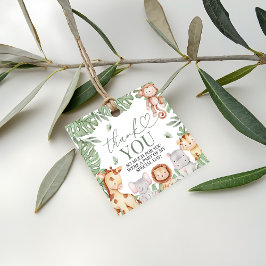 Etiquetas Para Recuerdos Wild One Jungle Thank You Tag