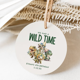 Etiquetas Para Recuerdos Wild Time Cute Dinosaur Kids Birthday Party Favor