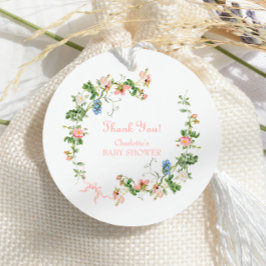 Etiquetas Para Recuerdos Wildflower Pink Bow Baby Shower