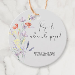 Etiquetas Para Recuerdos Wildflowers boho Pop al abrirse regalo de baby sho