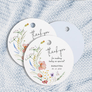 Etiquetas Para Recuerdos Wildflowers Boy Baby Shower Gracias