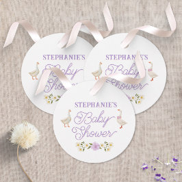 Etiquetas Para Recuerdos Wildflowers Geese Watercolor Baby Shower