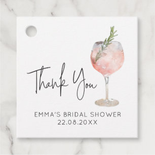 Etiquetas Para Recuerdos Wine Cocktail Pink Bridal Shower