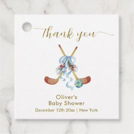 Etiquetas Para Recuerdos Winter All Star Bow Floral Hockey Baby Shower