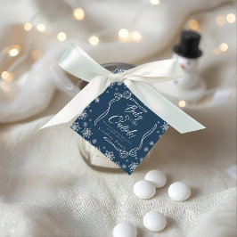 Etiquetas Para Recuerdos Winter Coquette Blue Gracias está frío
