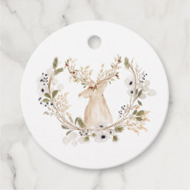 Etiquetas Para Recuerdos Winter Deer Wreath