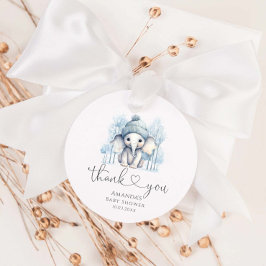 Etiquetas Para Recuerdos Winter Elephant Boy Baby Shower