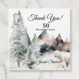 Etiquetas Para Recuerdos Winter Forest Watercolor Favor Tags