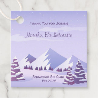 Etiquetas Para Recuerdos Winter Mountain Bachelorette Personalized Square