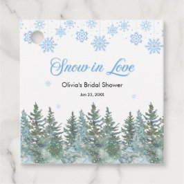Etiquetas Para Recuerdos Winter Pine Snow in Love Snowflakes Bridal Shower
