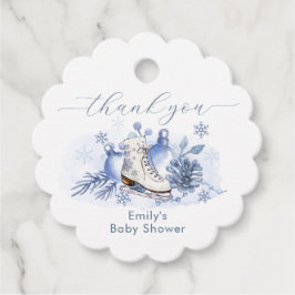 Etiquetas Para Recuerdos Winter Snowflake Ice Skate Baby Shower Thank You