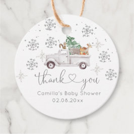 Etiquetas Para Recuerdos Winter White Floral Woodland Baby Shower
