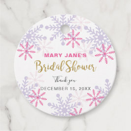 Etiquetas Para Recuerdos Winter Wonderland Bridal Shower Snowflake Rosa