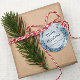 Etiquetas Para Recuerdos Winter Wonderland Patrón de heladas azules