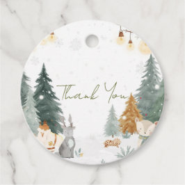 Etiquetas Para Recuerdos Winter Woodland Gift Tags – Pastel Snowy Trees