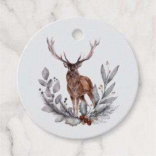 Etiquetas Para Recuerdos Winter Woodland Stag Baby Shower de escritura mode