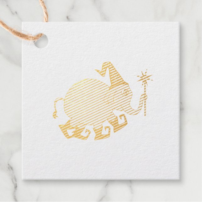 Etiquetas Para Recuerdos Wizard Elephant (Anverso)