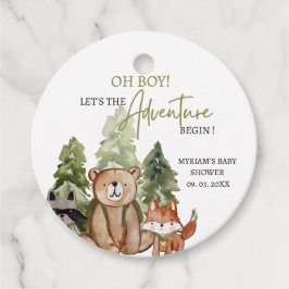 Etiquetas Para Recuerdos Woodland Animals Adventure Baby Shower