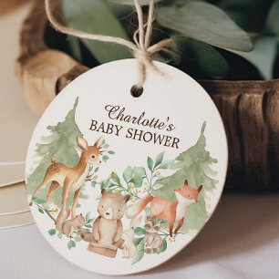 Etiquetas Para Recuerdos Woodland Animals Baby Shower Favor Gift Tag