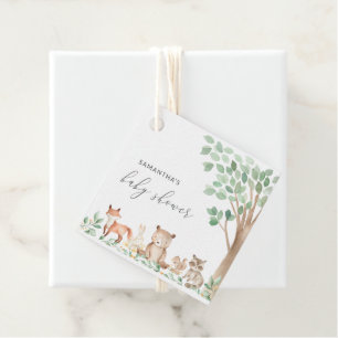 Etiquetas Para Recuerdos Woodland Animals Cute Género Neutral Baby Shower