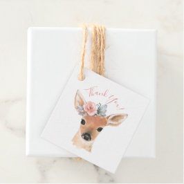 Etiquetas Para Recuerdos Woodland Animals Deer Watercolor Gracias