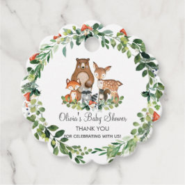 Etiquetas Para Recuerdos Woodland Animals Greenery Baby Shower Gracias