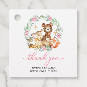 Etiquetas Para Recuerdos Woodland Animals Greenery Baby Shower Gracias