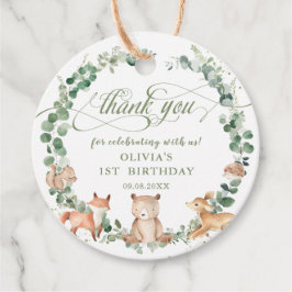 Etiquetas Para Recuerdos Woodland Animals Greenery Birthday Baby Shower