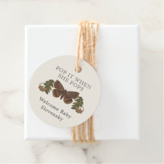 Etiquetas Para Recuerdos Woodland Baby Shower Pop it cuando sale