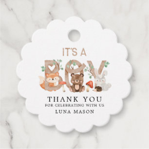 Etiquetas Para Recuerdos Woodland Boy Baby Shower