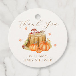 Etiquetas Para Recuerdos Woodland Fall Pumpkin Mushroom Baby Shower