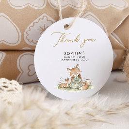 Etiquetas Para Recuerdos Woodland Fox Girl Baby Shower Favor Tag