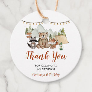 Etiquetas Para Recuerdos Woodland One Happy Camper First Birday Favor