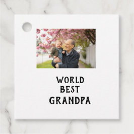 Etiquetas Para Recuerdos World best Grandpa photo name father's day grandpa