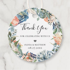 Etiquetas Para Recuerdos Wreath botánico de pizarra azul