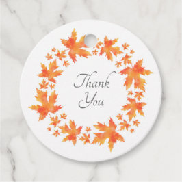 Etiquetas Para Recuerdos Wreath de hojas de arce de color de agua